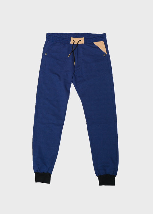 French Terry Joggers - Navy Blue/Camel