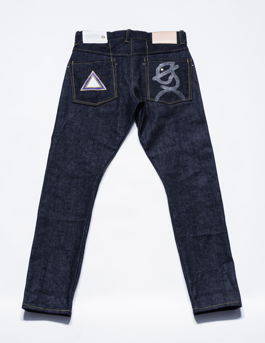 M. Laurex Layered Triangles 14oz Japanese Selvedge Denim Jeans | Limited Edition | Free Shipping